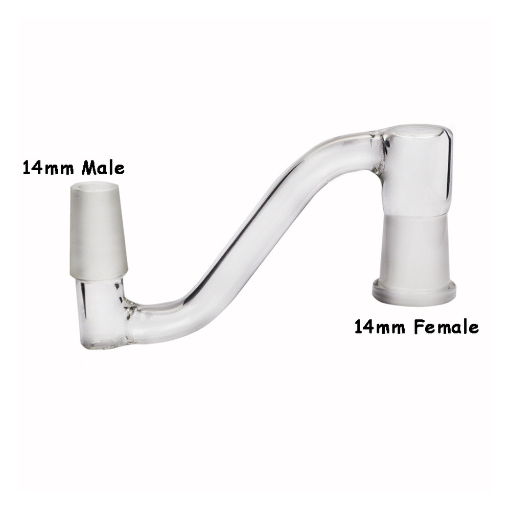 14mm male to 14mm female side step glass adapter