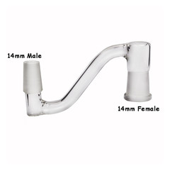 14mm male to 14mm female side step glass adapter