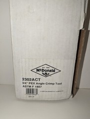 NEW McDonald 2301ACT & 2302 1/2 & 3/4 Pex Angle Crimp Tool With Copp Crimp Rings