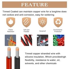 18 AWG Silicone Electrical Wire Kit – 6 Colors, Tinned Copper Stranded Hook Up W