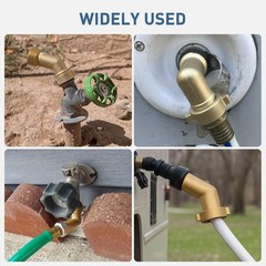 2pcs Brass 45° 90° Garden Hose Elbow Connector 3/4″ Adapter w/ Washer Heavy Duty