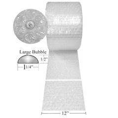 Buffer roll 1/2 perforated 12 bubble rolls large 12 width 75 feet, transparent