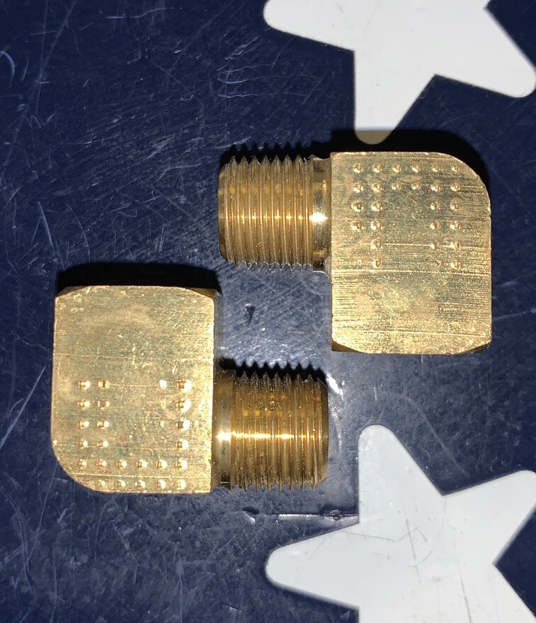 2 X Merit 1/8” Male/Female NPT BRASS STREET ELBOW 1/8” MNPT X 1/8” FNPT 90 STEAM