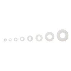 500 Pieces White Nylon Flat Washers Assortment Kit for M2 M2.5 M3 M4 M5 M6 M8 M1