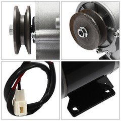250W Gear Electric Motor Gear Motor Brushed Reduction Motor w/ Belt Pulley 36VDC