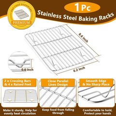 P&P CHEF 9 Inch Baking Sheet Pan with Rack Set, Stainless Steel Cookie Sheet Pan