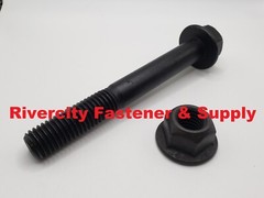 5/8-11 x 5 Hex Flange Bolts 5/8 x 11 x 5″ Steel Screws 5/8×11 x 5 With Lock Nuts