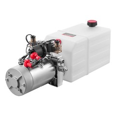 Uimoso 6 Quart Double Acting Hydraulic Pump 12V Dump Trailer Power Unit SAE#6