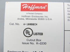 Hoffman A-10086CH Electrical Enclosure JIC Switch Panel Box 10x8x6″ Wall Mount