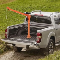 ✨1100 lbs Pickup Truck Hoist Crane w/Electric Winch Folding Truck Mounted Crane