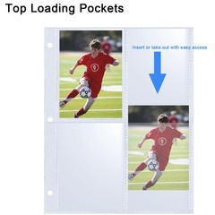 50 Pack 400 Pockets 2.5×3.5 Trading Card Sleeves,A5 Binder 4 Pocket Card Sleeves