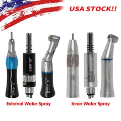 Low Speed Handpiece 4H Inner/External WATER Spray Push Button/Latch Black Dental