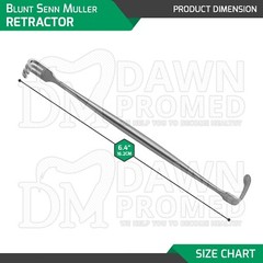 Senn Muller Retractor Blunt 6 3/8″ Double Ended Dermatology Surgical Instruments