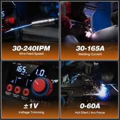 ARCCAPTAIN 165A 4-in-1 MIG Welder 110V/220V, Gas/Gasless, Lift TIG, Stick, IGBT