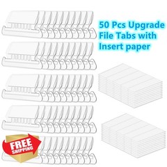 JIMROLA Hanging Folder Labels Clear 2in