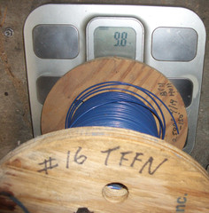over 350ft roll 16awg TFFN/MTW stranded copper machine tool wire blue