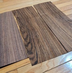 2 pieces East Indian rosewood veneer 6 1/2″ x 19 1/2″ each raw wood cracks +1pc