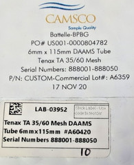 Camsco Tenax TA 35/60 Mesh Daams 6mm x 115mm Tube Qty 10 New