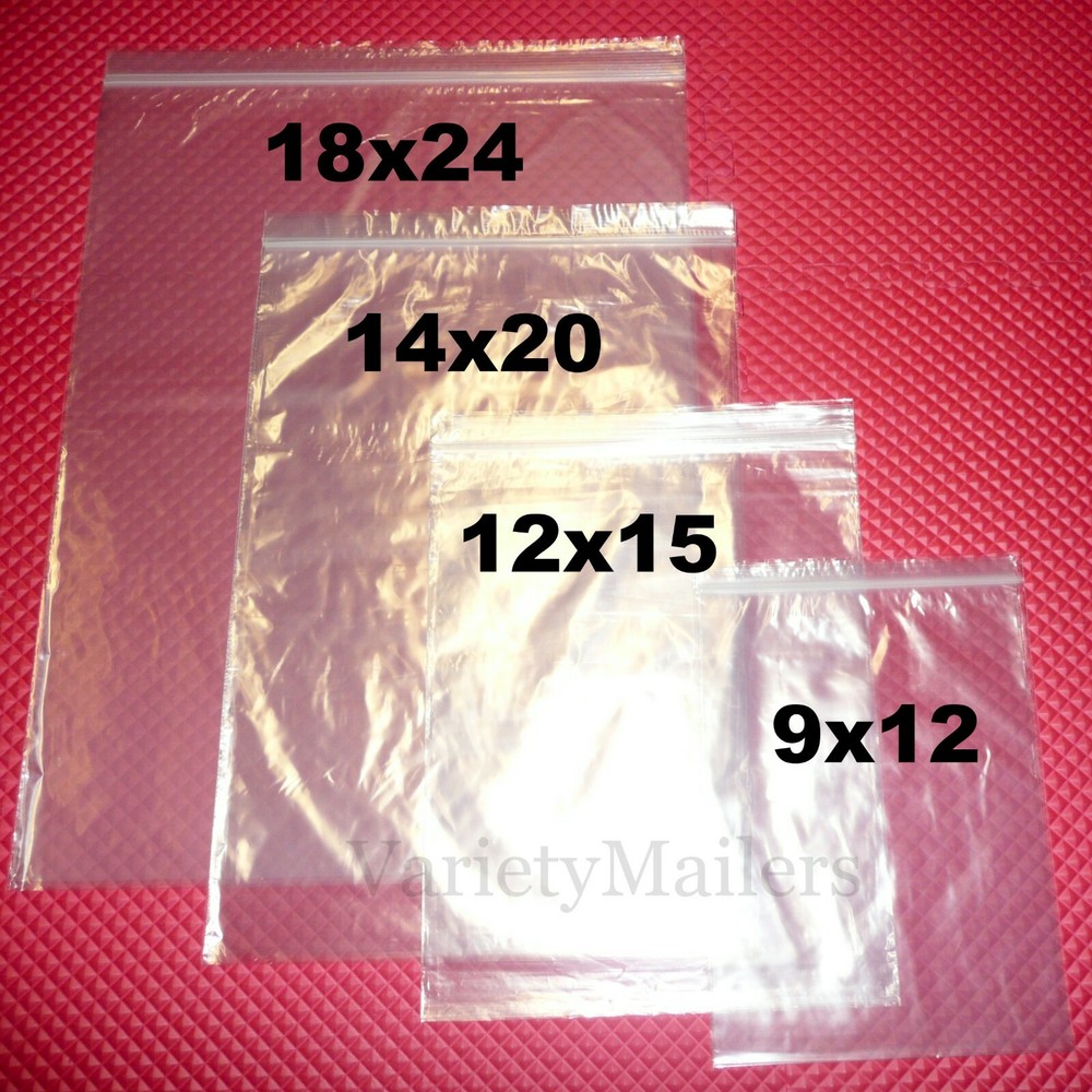 24 Seal-Top Bag Variety Pack ~ 9×12 12×15 14×20 18×24 ~ FOUR LARGE SIZES