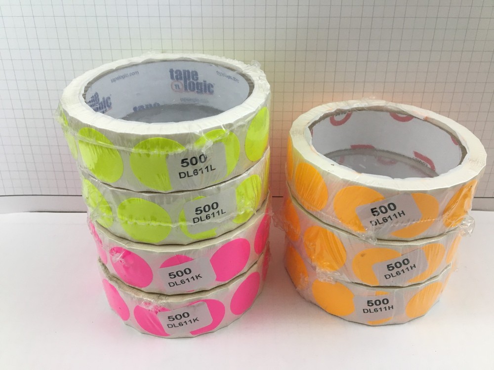 Tape Logic Inventory Circle Labels, 1″, 2 of DL611L, 2 of DL611K and 3 of DL611H