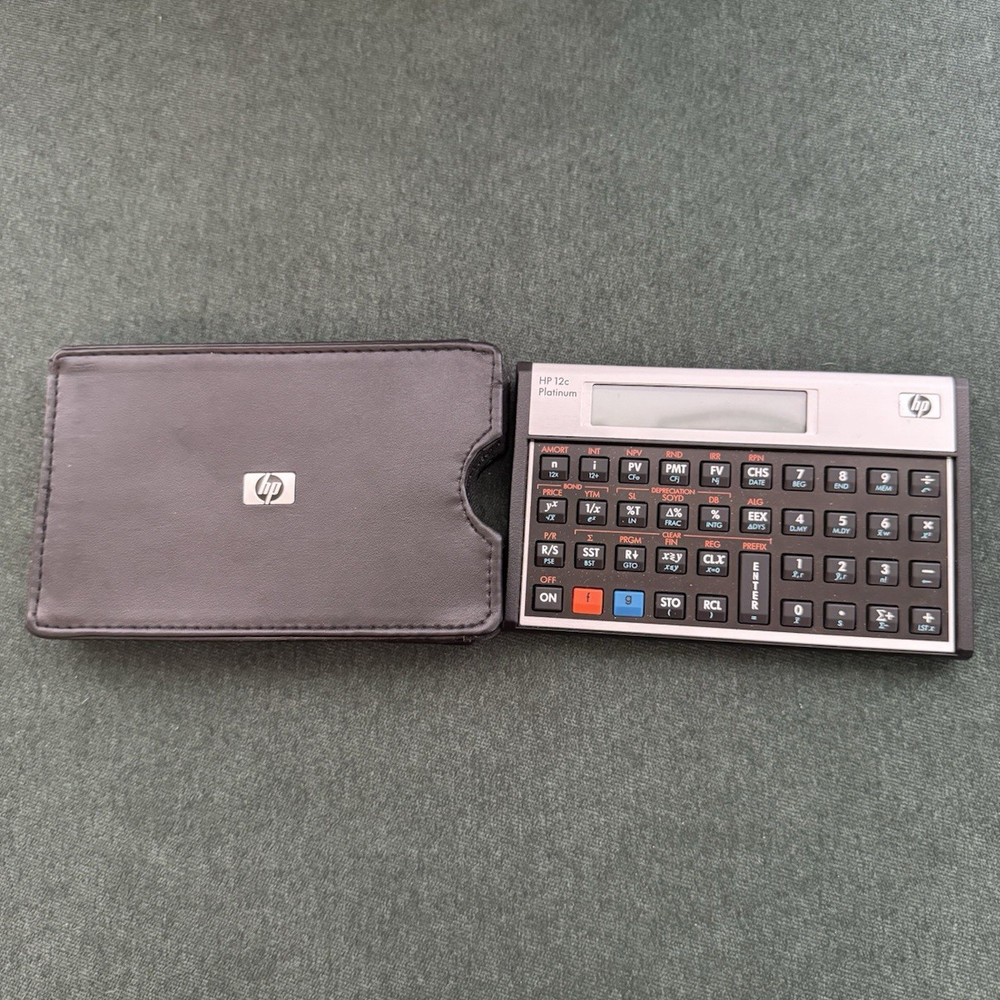 HP 12c Platinum Financial Pocket Calculator LCD Display Battery w/ Slip Case