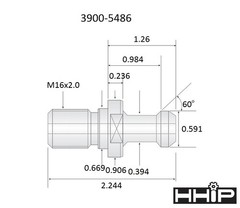 2.24 X .59″ 60 DEGREE CAT40 RETENTION KNOB (3900-5486)