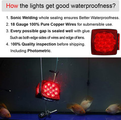 CZC AUTO 12V LED Submersible Left and Right Trailer Lights Stop Tail Turn Signal