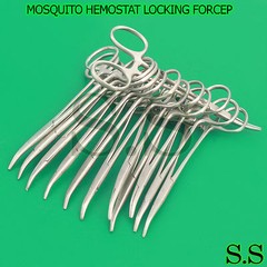 Pack of 12 O.R GRADE MOSQUITO HEMOSTAT LOCKING FORCEP 5″ CURVED SERRATED TP