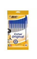 Lot of 8 BLUE Bic Cristal Ballpoint Pens 1.6mm, Xtra-Bold