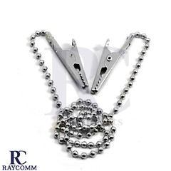 Dental Bib Clips Metal Ball Chain Napkin Holder Flexible Chain Crocodile Clip CE