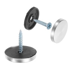 24pcs Screw Covers Caps, 25mm Dia Stainless Steel Flat Gasket Mirror Screws