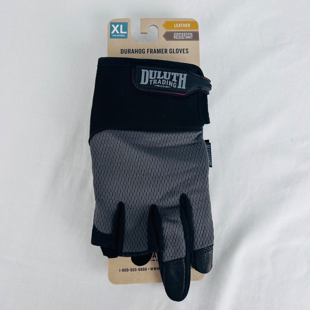 Duluth Trading Co Durahog Framer Work Gloves XL Leather Abrasion Resistant NEW