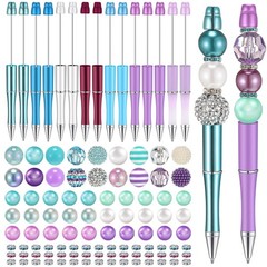15 Pcs Plastic Beadable Pens Assorted Bead Pens Multicolor Bubblegum Crystal …