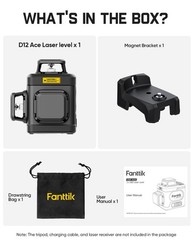 Fanttik D12 Ace Laser Level 360 Self Leveling 3X360 Rechargeable 3D Green Cross