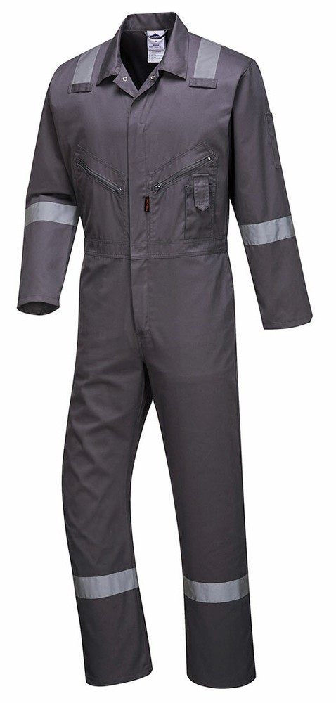 Portwest C814 Iona Cotton Heavy Duty Work Overalls with Reflective Safety Tape