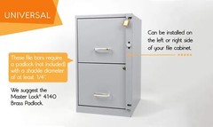 File Cabinet Locking Bar. Fits 2 and 3 Drawer File Cabinets. Cobalt Drill Bit…