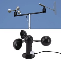 Anemometer 8M Cable 4cm Mounting Hole – 3-Cup Wind Speed Detector for Outdoor…