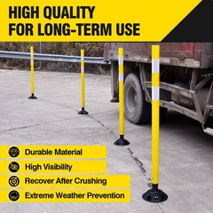 48”/36” Flexible Surface Mount Delineator Posts for Parking Lot Road Safety