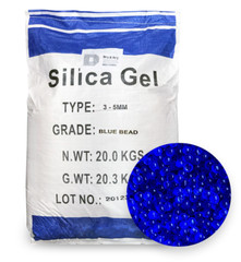 [44 LBS] Blue Premium Indicating Silica Gel Beads (3-5 mm) -(1 Sack of 44 LBS)