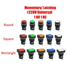 Push Button Switch Momentary/ Latching Start Stop ON/OFF 1 NO 1 NC 16mm 12V/24V