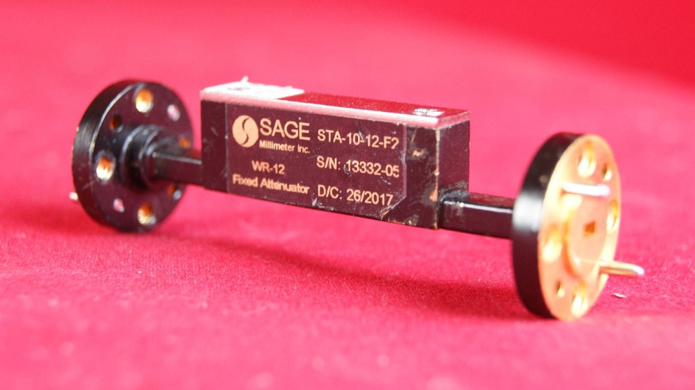 SAGE / Eravant STA-10-12-F2 E-BAND FIXED ATTENUATOR, 60 to 90 GHz, 10 dB, WR-12