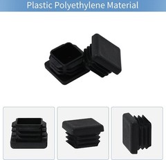 1 1X1 Square Tube End Cap Plastic Plugs 12 Pack, 1X1 1 Inch Square Tubing Plug 1