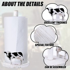 Cow Paper Towel Holder Wooden Farmhouse Paper Towel Holder Countertop Cow Kit…