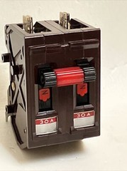 Wadsworth A230NI 30 Amp 2 Pole 2P Type A Metal Foot / Tabs Breaker A230