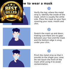 Borje White Disposable Face Masks 100 Pcs 100 Count (Pack of 1),