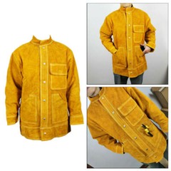Heavy Duty Welding Jacket 2xl Heat Flame Resistant Cowhide Work Coat Welder Gift