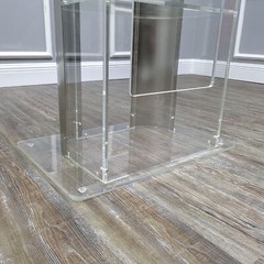 Clear Acrylic Plexiglass Podium Curved Sides Pulpit Lectern Conference