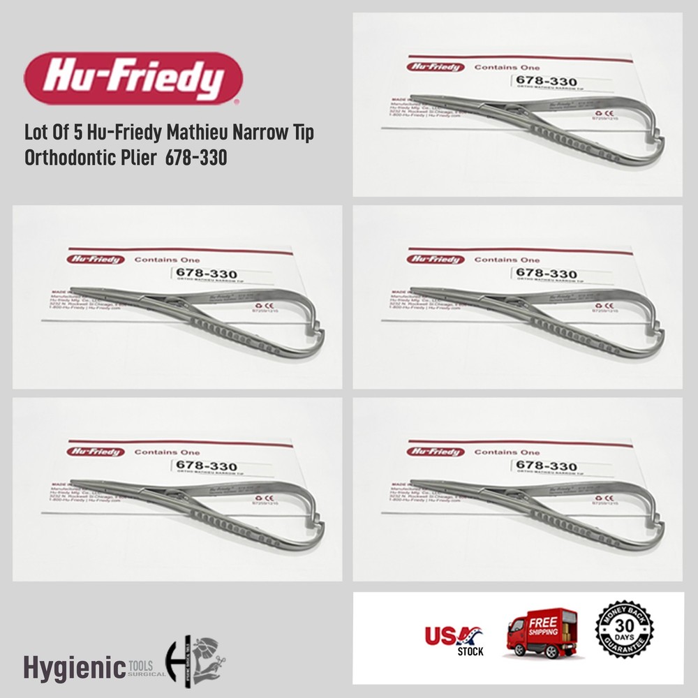 LOT OF 5 HU FRIEDY Mathieu Narrow Tip Orthodontic Plier | 678-330