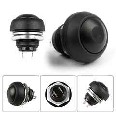 5X Black M4 12mm Waterproof Momentary ON/OFF Push Button Round SPST Switch