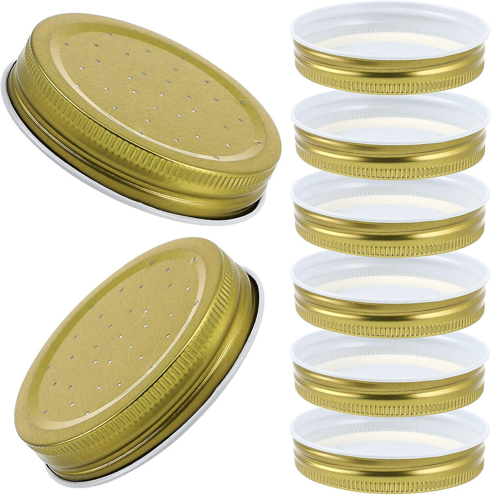 Bee Feeder Lids for Mason Jar- 8Pcs Metal Bee Feeders Entrance Beehive Lid- Beeh
